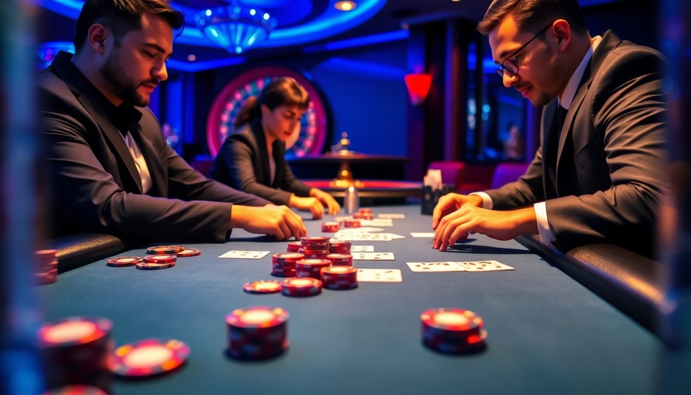 Experience the thrill of gaming with 98win đăng nhập at an elegant poker table surrounded by excitement.