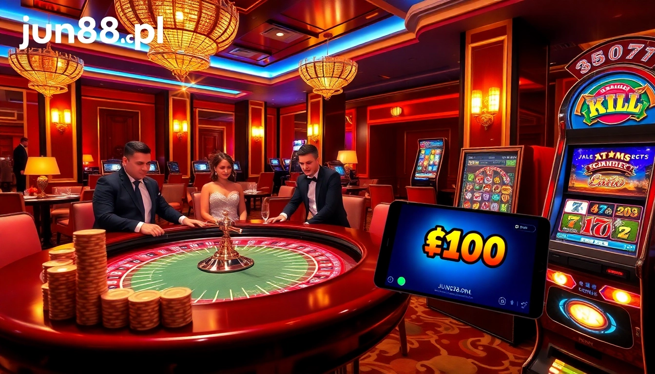 Experience the excitement of betting at jun88pl.com with vibrant casino visuals and professional ambiance.