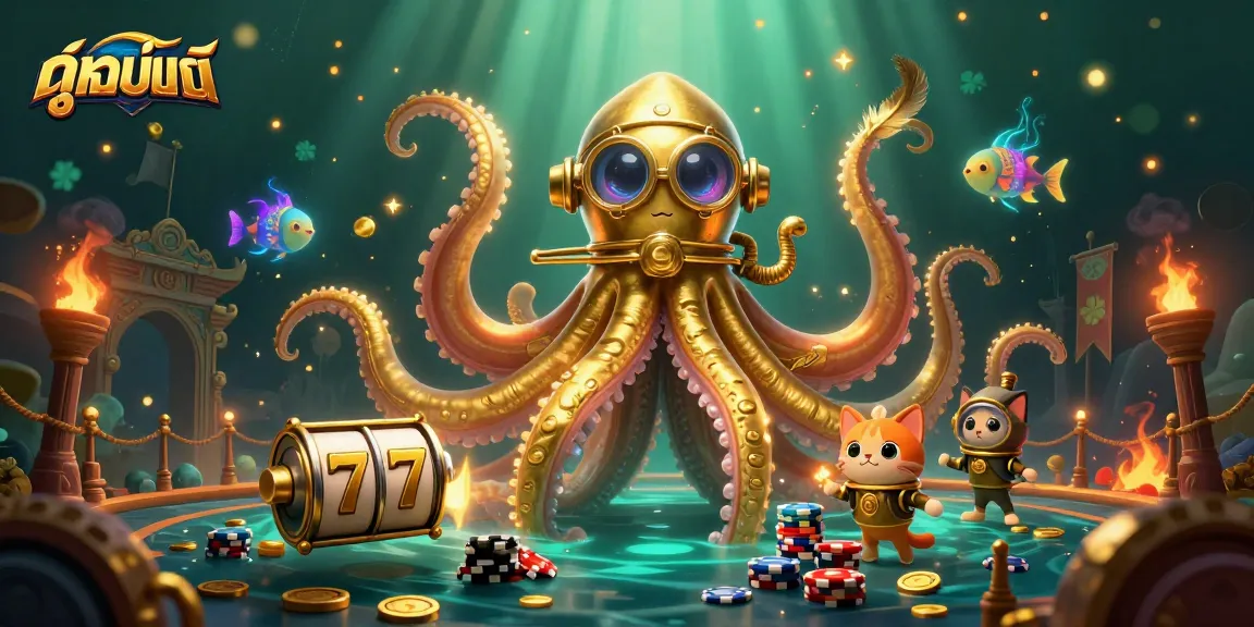 Engage in immersive ดูหนังออนไลน์ experiences with dynamic casino themes featuring a kraken and a diving cat.