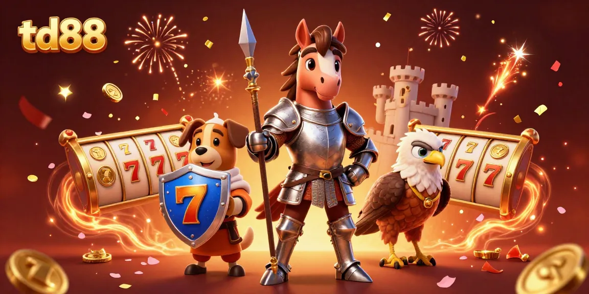 Engage in thrilling slot gameplay with td88 through vibrant knights and festive casino elements.