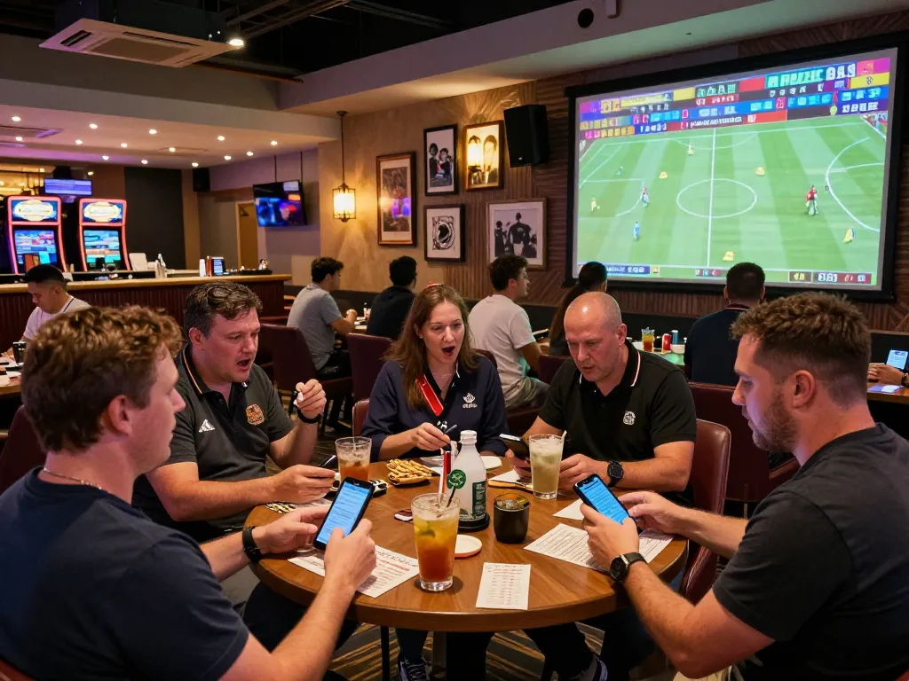 Watching live sports and engaging in ty le keo nha cai 5 betting at a modern casino.