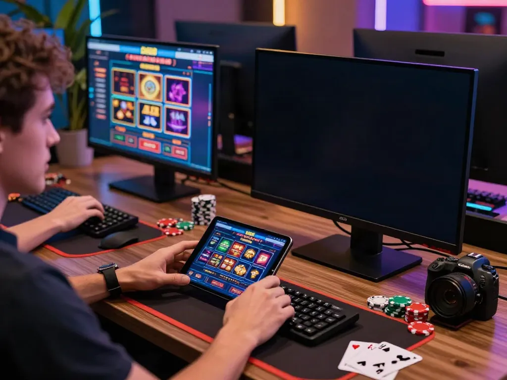 Engaging gaming experience at DA88, showcasing online betting activities and vibrant casino atmosphere.