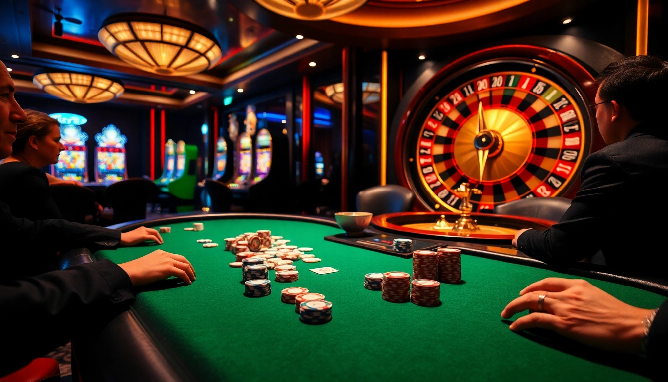 Engage with thrilling poker action at the bdtk66 blog with colorful chips and a spinning roulette.