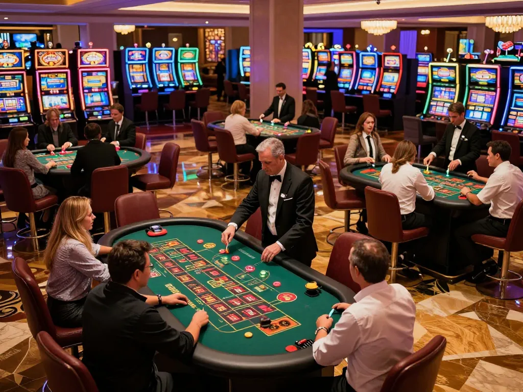 Players engaging in exciting roulette action at GO8 casino with vibrant lighting and elegant decor