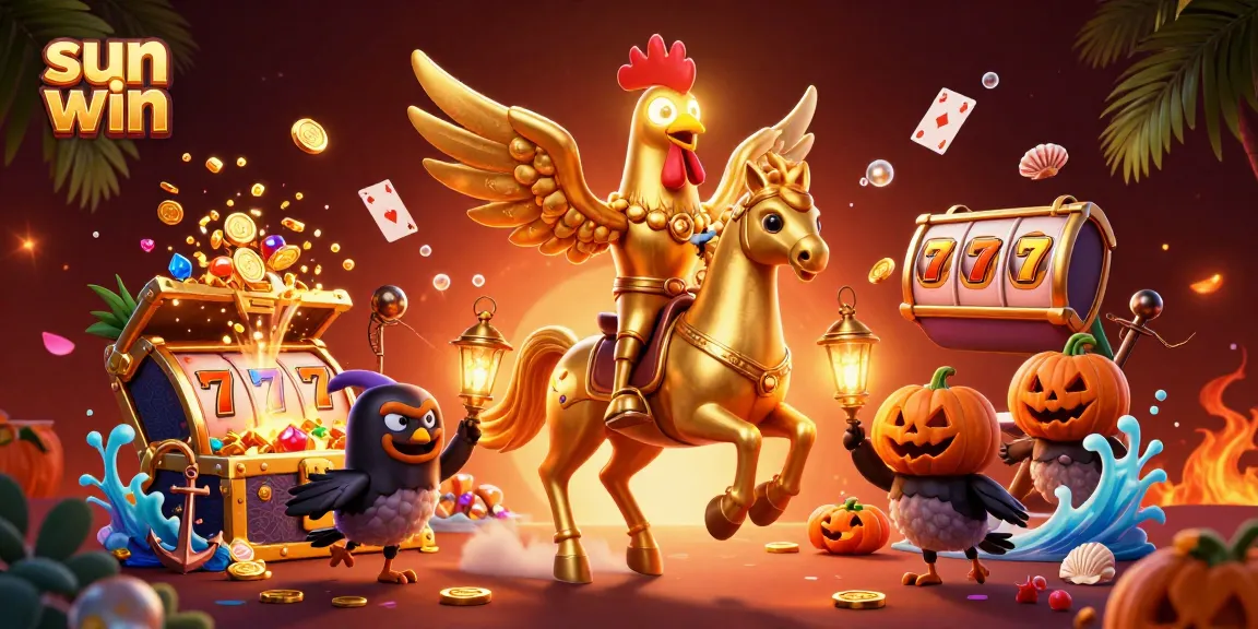 Experience the thrill of sun win in an ultra-detailed casino setting with vibrant elements and characters.