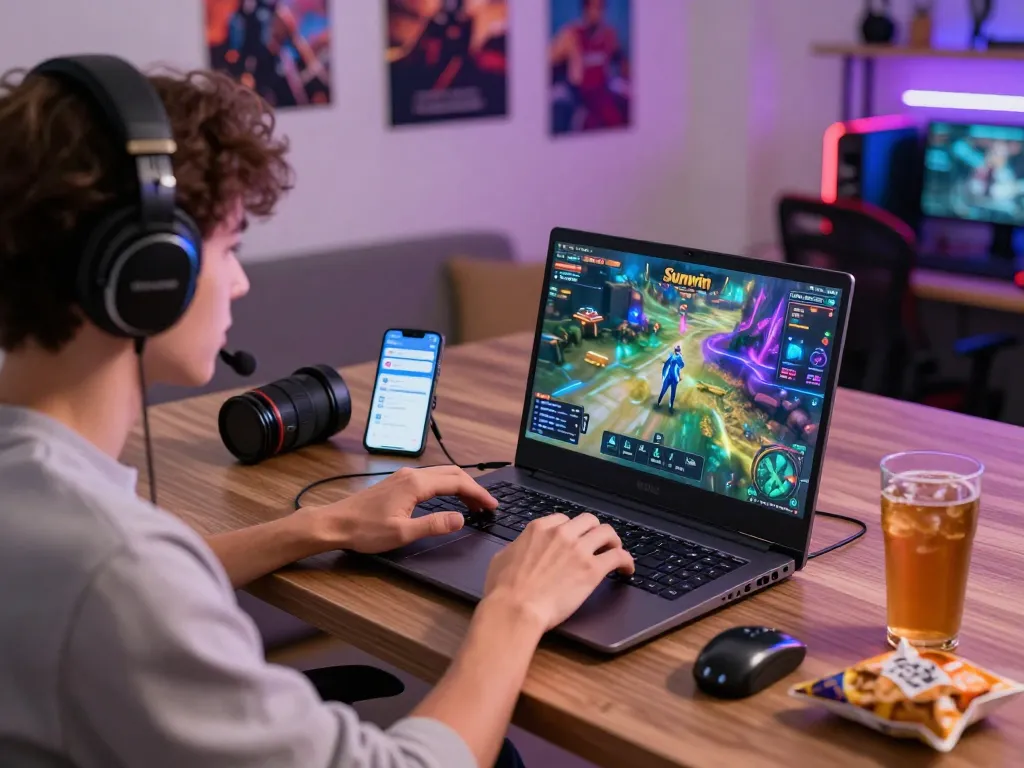 Engaged player ready to tải sunwin and enjoy thrilling online games with friends.