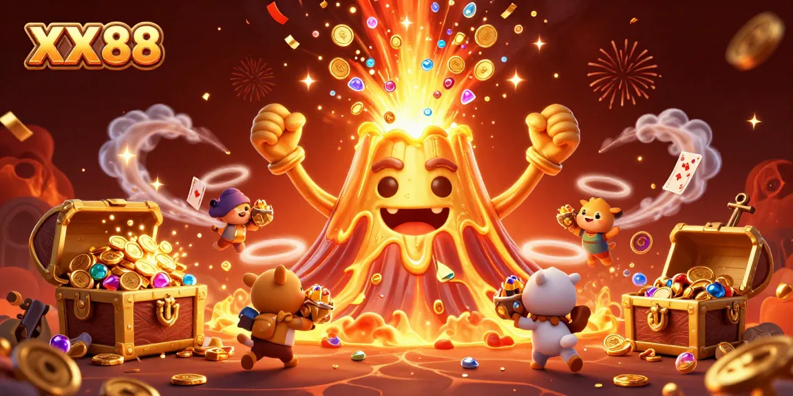 Experience the thrilling XX 88 volcano eruption where treasure flows before your eyes.
