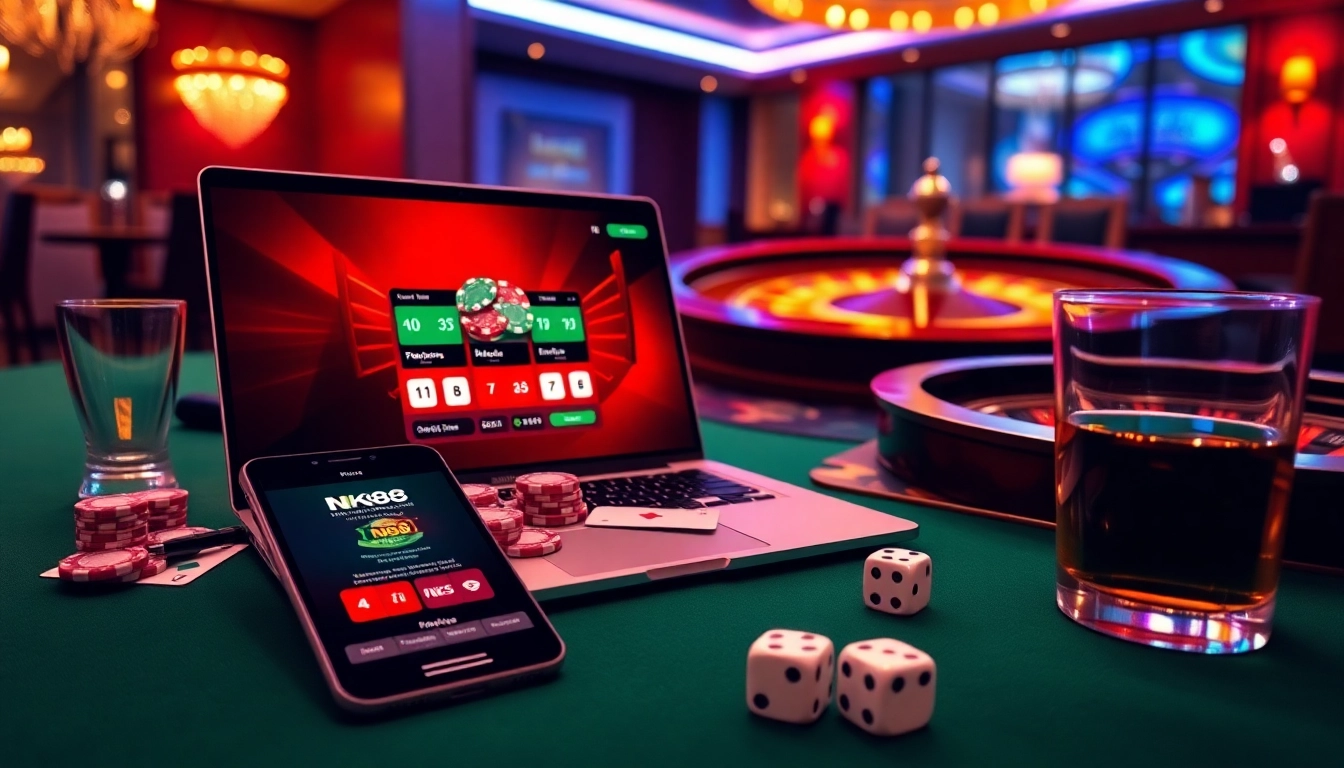 Engage with online gambling at https://nk88s.net/, enjoying a thrilling casino atmosphere.