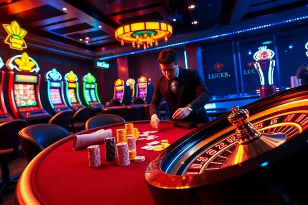 Experience the thrill of LUCK8 with intense poker gameplay and vibrant casino atmosphere.