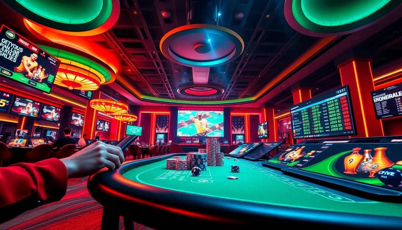 Experience thrilling online betting at luck8win.live with a modern casino setting and engaging gaming atmosphere.