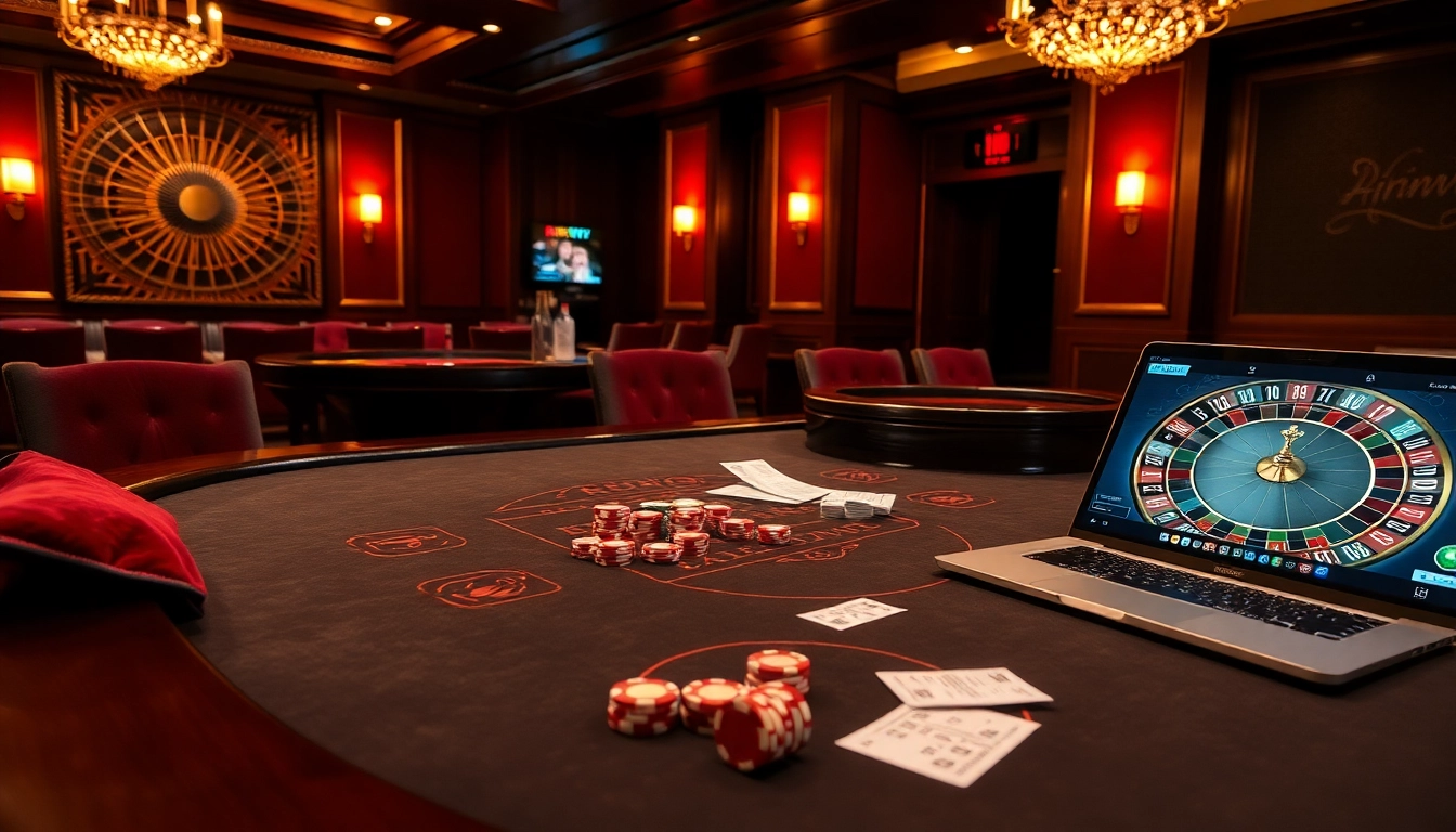 Exciting gameplay at rikvip with casino tables and vibrant betting elements.