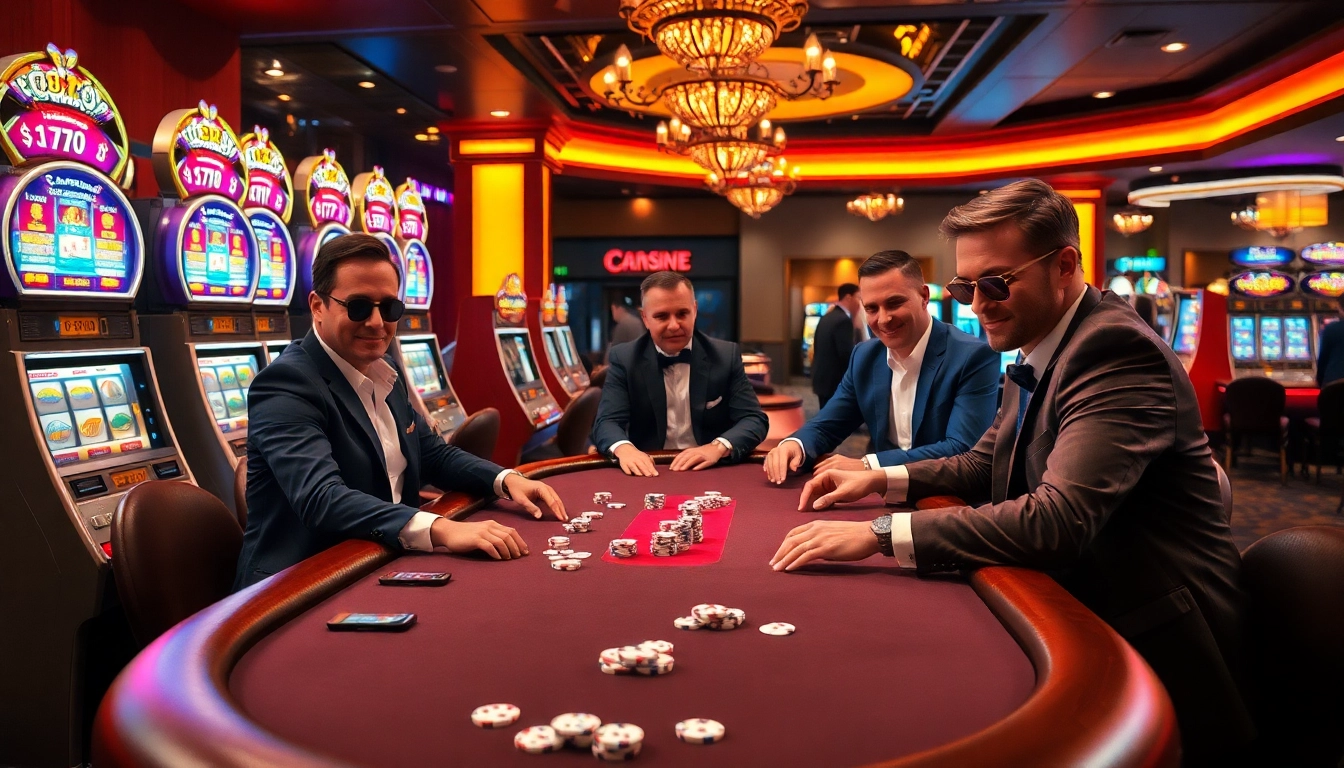 Engaged players enjoying a poker game at 888vi's luxurious casino scene.